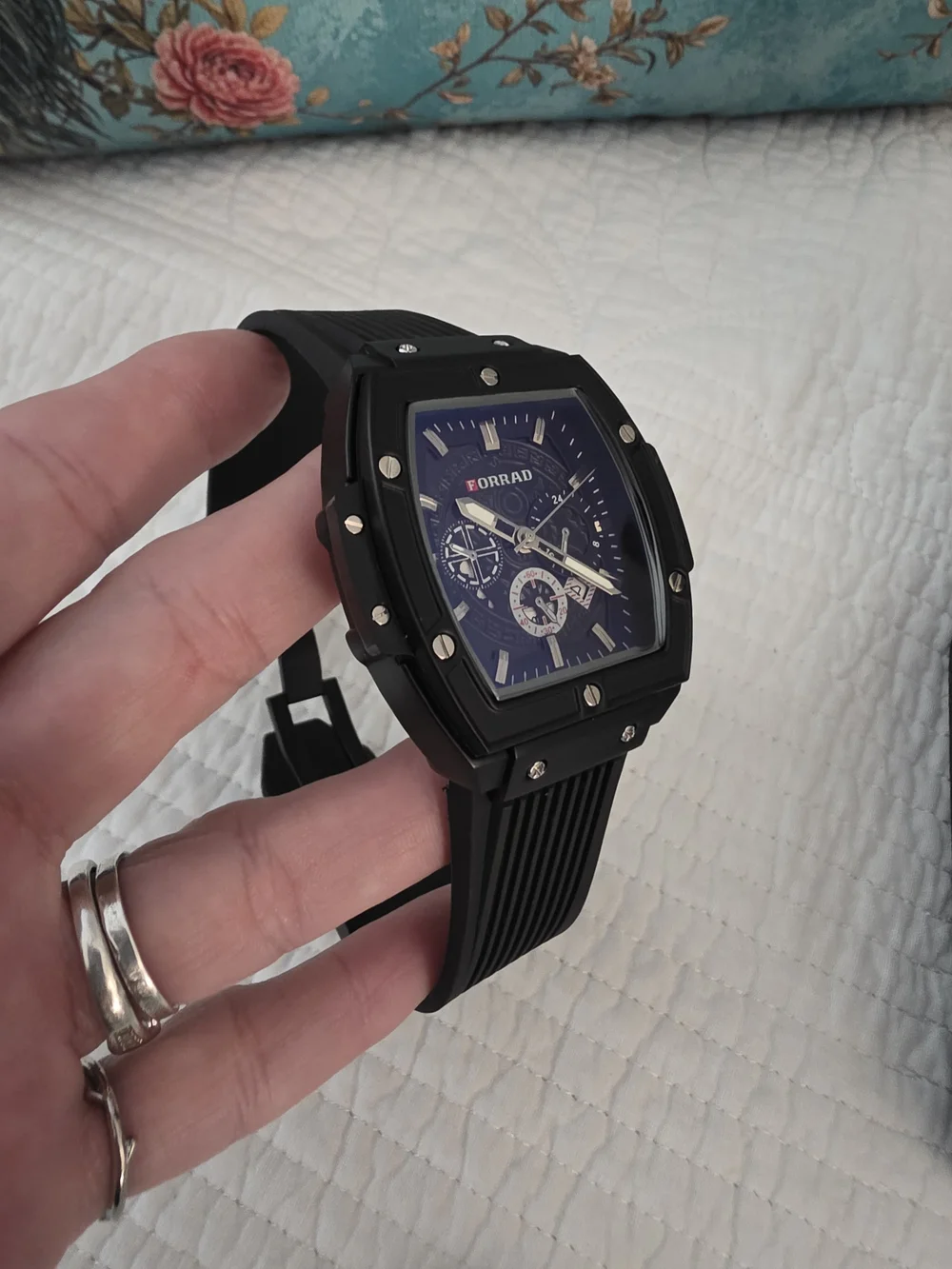 Men's Black Multifunction Chronograph Watch